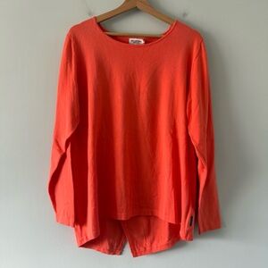 Holbrook Sweden Manuela Crew Sweater Womens XL Coral Red Long Sleeve Pullover